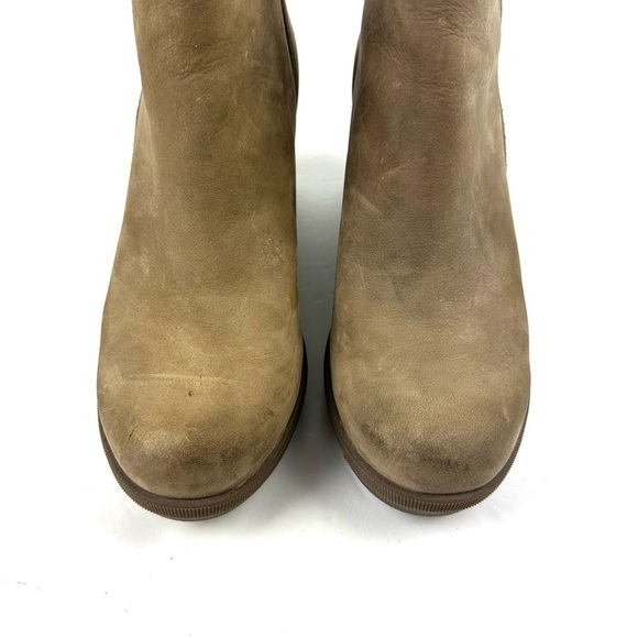 Sorel Joan Of Arc Bootie 9 Brown Tan Wedge Ankle Boots Womens Zip Up - Picture 3 of 8